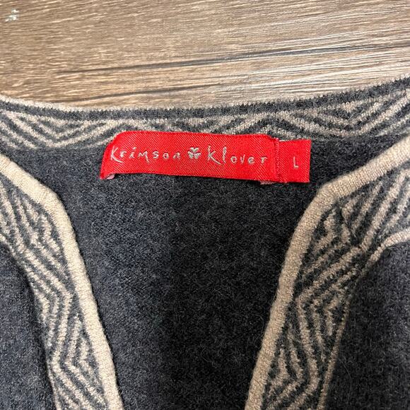 Krimson Klover 100% Merino Wool Sweater Nordic Sleeve V-Neck Boho M/L Cabincore - Picture 4 of 8